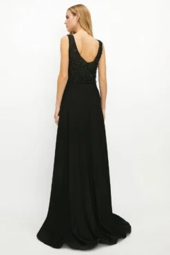 Coast Beaded Satin Maxi Dress -Coast Sales Store acc99374 black xl 2 1