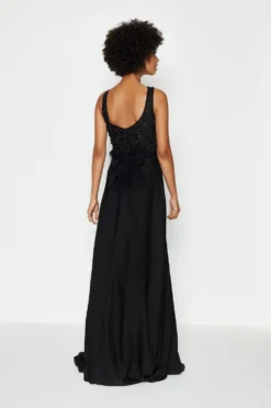 Coast Beaded Satin Maxi Dress -Coast Sales Store acc99374 black xl 3