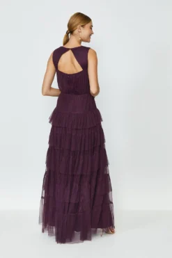 Coast Tulle Tiered Maxi Dress -Coast Sales Store acc99608 berry xl 2