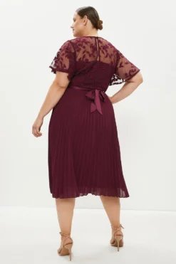 Coast Plus Size Flare Sleeve Embroidered Dress -Coast Sales Store bcc00009 aubergine xl 2