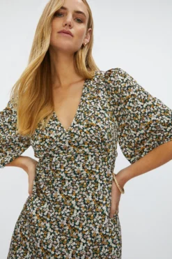 Coast V Neck Angel Sleeve Dress -Coast Sales Store bcc00061 multi xl 1