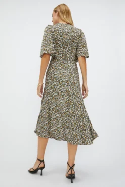 Coast V Neck Angel Sleeve Dress -Coast Sales Store bcc00061 multi xl 2