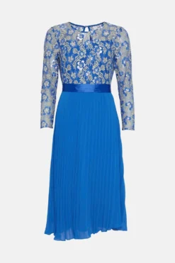 Coast Embroidered Long Sleeve Midi Dress -Coast Sales Store bcc00067 blue xl 3