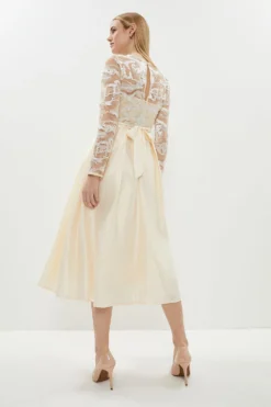 Coast Lace Long Sleeve Midi Dress -Coast Sales Store bcc00094 white xl 2