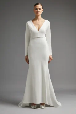 Coast Deep V Maxi Dress With Train