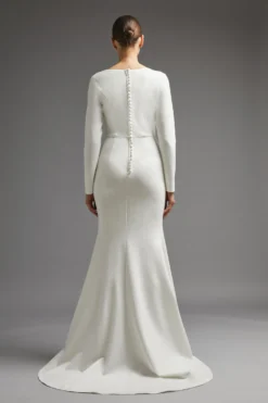 Coast Deep V Maxi Dress With Train -Coast Sales Store bcc00140 ivory xl 2 scaled