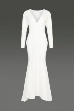 Coast Deep V Maxi Dress With Train -Coast Sales Store bcc00140 ivory xl 3 1