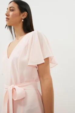 Coast Plus Size Angel Sleeve Split Front Tie Waist Maxi Dress -Coast Sales Store bcc00145 blush xl 1