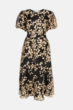 Coast Puff Sleeve Button Back Dress -Coast Sales Store bcc00237 multi xl 3