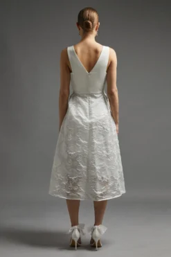 Coast High Low Clipped Jacquard Dress -Coast Sales Store bcc00309 ivory xl 2 scaled