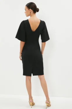 Coast Petite Flare Sleeve Ruche Midi Dress -Coast Sales Store bcc00391 black xl 2