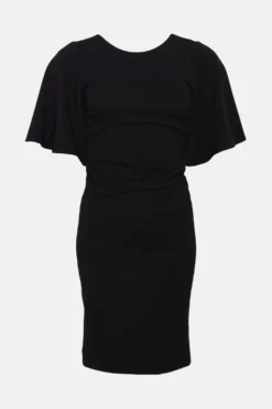 Coast Petite Flare Sleeve Ruche Midi Dress -Coast Sales Store bcc00391 black xl 3