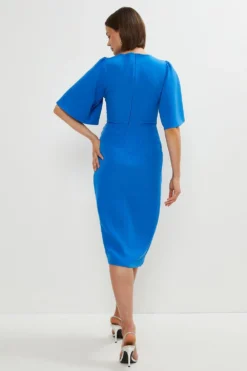 Coast Flare Sleeve Crepe Wrap Pencil Dress -Coast Sales Store bcc00458 cobalt xl 2