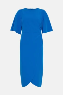 Coast Flare Sleeve Crepe Wrap Pencil Dress -Coast Sales Store bcc00458 cobalt xl 3