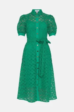 Coast Petite Organza Puff Sleeve Tie Waist Midi Dress -Coast Sales Store bcc00475 bright20green xl 3