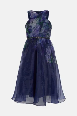 Coast Petite Wrap Front Full Skirt Organza Dress -Coast Sales Store bcc00476 navy xl 3