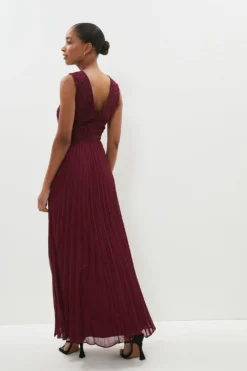 Coast V Neck Embroidered Maxi Dress -Coast Sales Store bcc00515 aubergine xl 2