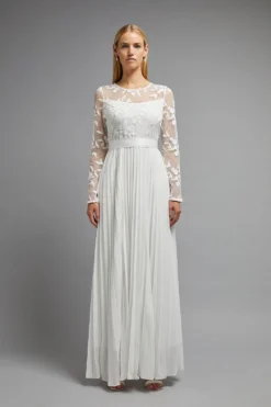 Coast Embroidered Long Sleeve Maxi Dress