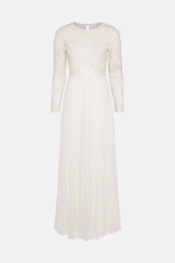 Coast Embroidered Long Sleeve Maxi Dress -Coast Sales Store bcc00543 ivory xl 5