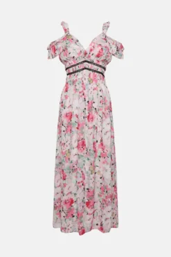 Coast Trim Insert Printed Cami Midi Dress -Coast Sales Store bcc00629 hot20pink xl 3