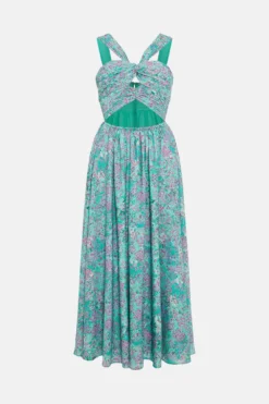 Coast Halter Cutout Details Midi Dress -Coast Sales Store bcc00687 green xl 3