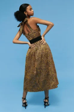 Coast Cross Front Belted Animal Print Jacquard Midi Dress -Coast Sales Store bcc00761 neutral xl 2 scaled