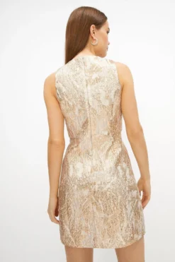 Coast Jacquard Mini Swing Dress -Coast Sales Store bcc00763 gold xl 2
