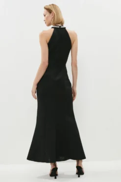 Coast Gem Halter Neck Scuba Maxi Dress -Coast Sales Store bcc00778 black xl 2