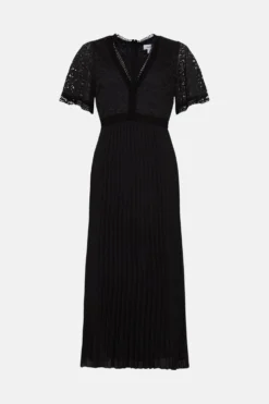 Coast Lace Bodice Angel Sleeve Pleat Skirt Maxi Dress -Coast Sales Store bcc00805 black xl 3