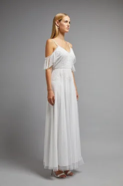 Coast Cold Shoulder Lace Bodice Spot Tulle Dress -Coast Sales Store bcc00809 ivory xl 1