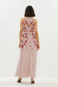 Coast Embroidered Halter Neck Maxi Dress -Coast Sales Store bcc00893 blush xl 2