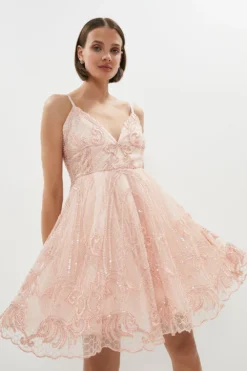 Coast Premium Beaded Fit And Flare ​Mini Dress