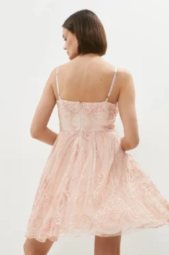 Coast Premium Beaded Fit And Flare ​Mini Dress -Coast Sales Store bcc00966 blush xl 2