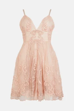 Coast Premium Beaded Fit And Flare ​Mini Dress -Coast Sales Store bcc00966 blush xl 3