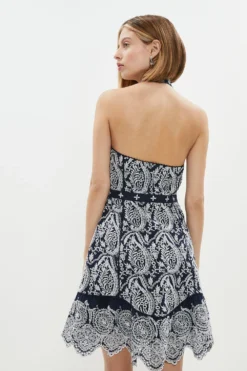 Coast Broderie Halter Mini Dress -Coast Sales Store bcc01021 navy xl 2