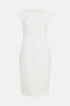 Coast Scallop Hem Pencil Midi Dress -Coast Sales Store bcc01024 ivory xl 3
