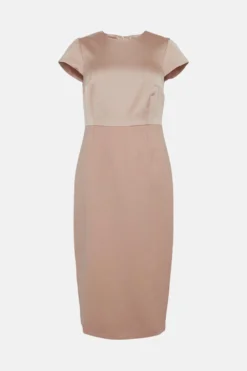 Coast Premium Satin Bodice Cap Sleeve Pencil Dress -Coast Sales Store bcc01035 blush xl 3