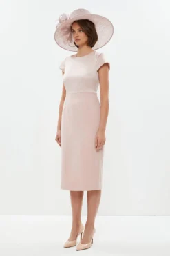 Coast Premium Satin Bodice Cap Sleeve Pencil Dress -Coast Sales Store bcc01035 blush xl 4