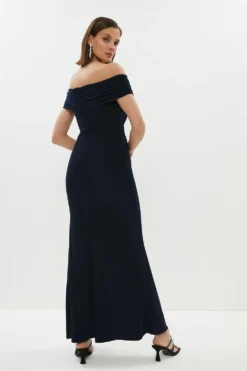 Coast Ruched Bardot Fishtail Maxi Dress -Coast Sales Store bcc01092 navy xl 2