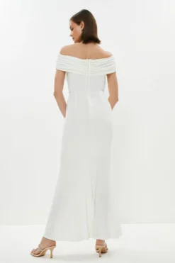 Coast Ruched Bardot Fishtail Maxi Dress -Coast Sales Store bcc01093 ivory xl 2