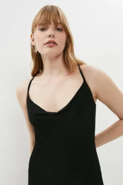 Coast Strappy Cowl Neck Fishtail Maxi Dress -Coast Sales Store bcc01099 black xl 1