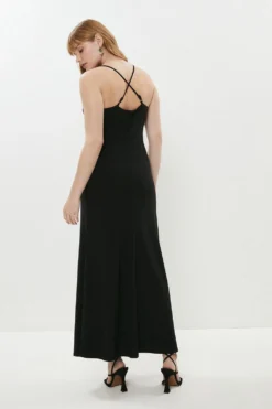 Coast Strappy Cowl Neck Fishtail Maxi Dress -Coast Sales Store bcc01099 black xl 2