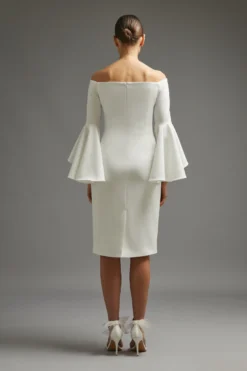 Coast Ruffle Sleeve Column Dress -Coast Sales Store bcc01127 ivory xl 2 scaled