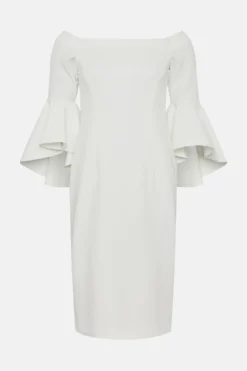 Coast Ruffle Sleeve Column Dress -Coast Sales Store bcc01127 ivory xl 3