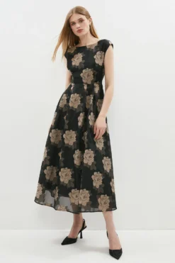 Coast Floral Jacquard Midi Dress