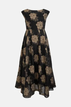 Coast Floral Jacquard Midi Dress -Coast Sales Store bcc01270 mink xl 3
