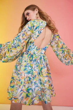 Coast Alexandra Farmer Metallic Thread Twist Dress -Coast Sales Store bcc01282 multi xl 2