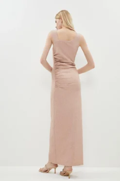 Coast Shimmer Ruche Side Maxi Dress -Coast Sales Store bcc01283 blush xl 2