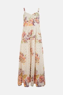 Coast Placement Print Tropical Broderie Maxi Dress -Coast Sales Store bcc01294 multi xl 3