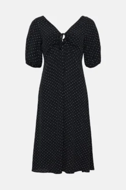 Coast Tie And Keyhole Detail Midi Tea Dress -Coast Sales Store bcc01299 black xl 3